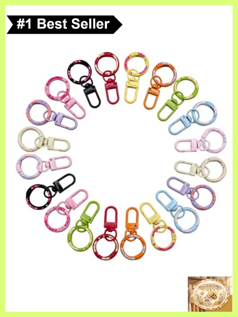 20pc Donut Keychain Clasps Zinc Alloy Lobster Claw Swivel Hooks DIY Craft